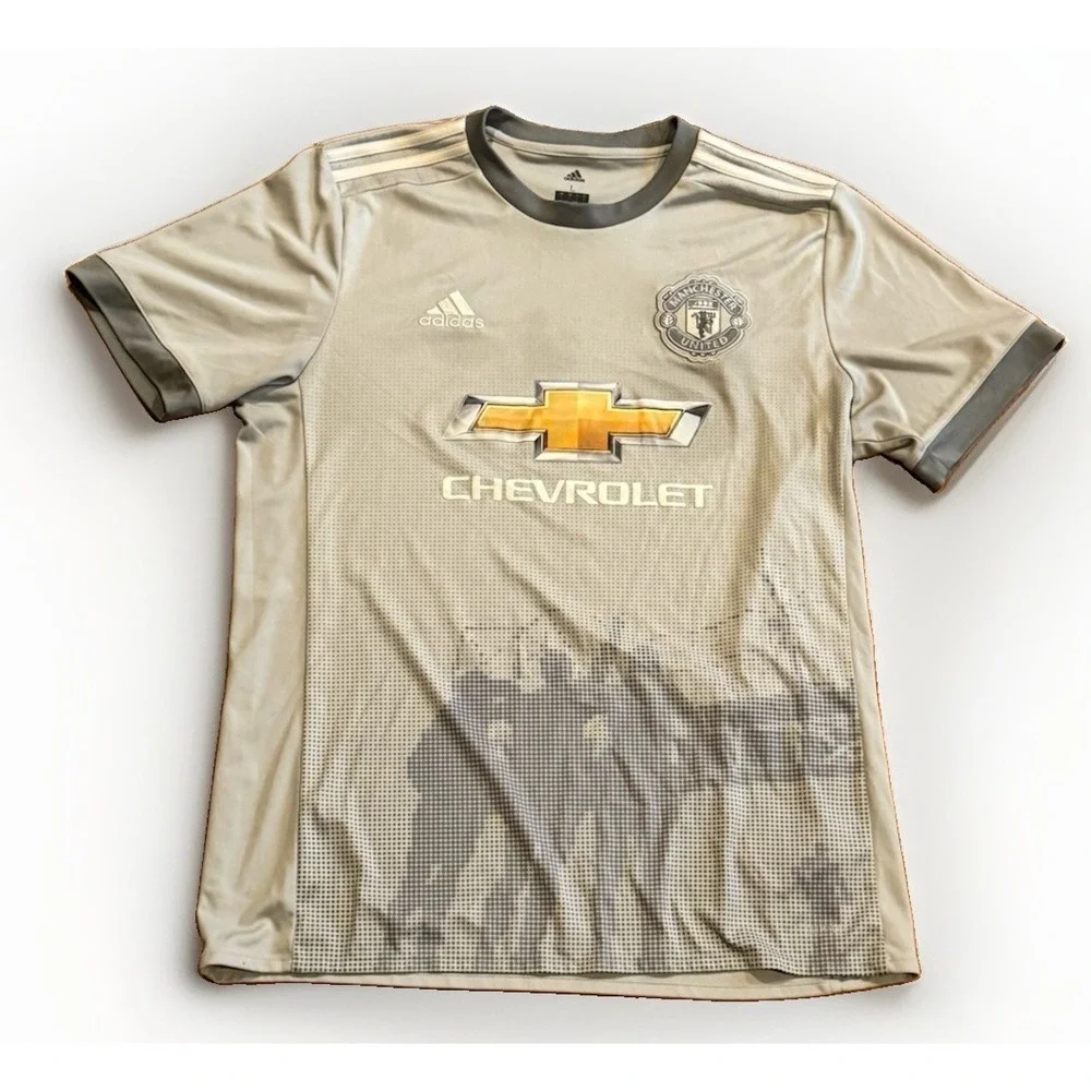 Manchester United 2017/2018 Adidas Third Soccer Jersey Men's Gray Size L